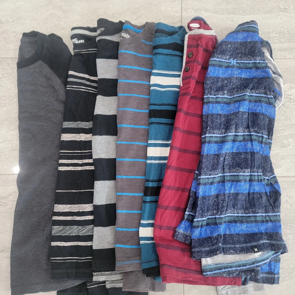 7 Shirts Variety Pack Tony Hawk Kids Striped Sweatshirts & Hoodies - Multicolor - Picture 1 of 2